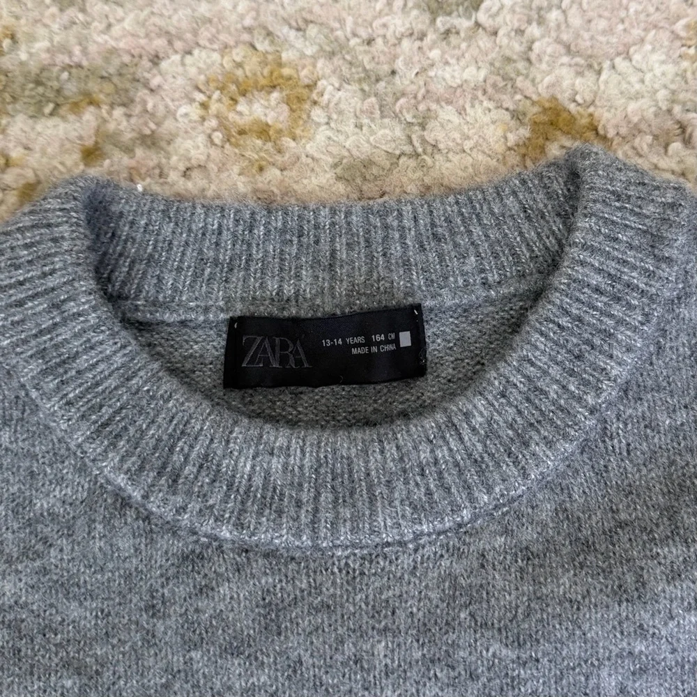 Zara Girls Grey Pullover Knit Sweater